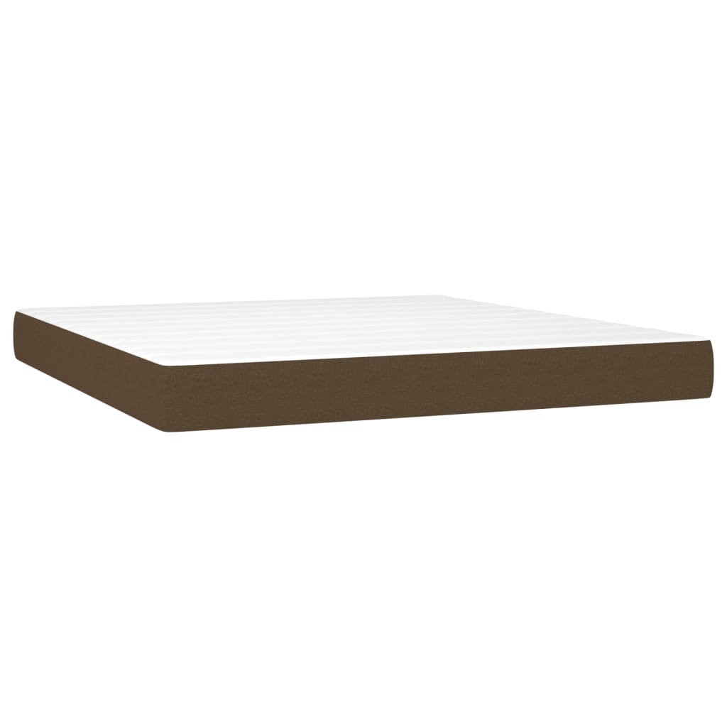 Giroletto a Molle con Materasso Marrone Scuro 180x200cm Tessuto | homemem39