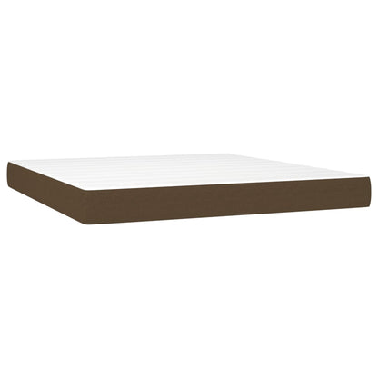 Giroletto a Molle con Materasso Marrone Scuro 180x200cm Tessuto | homemem39