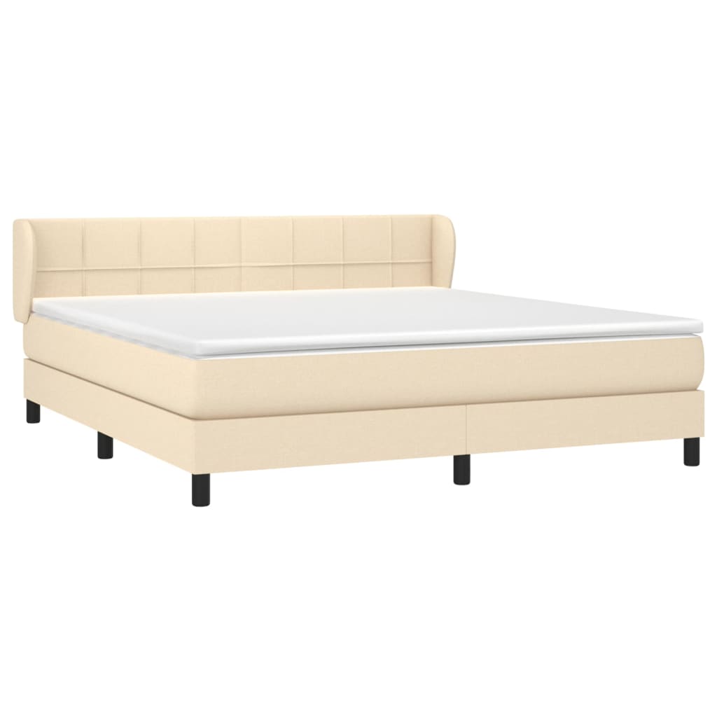 Giroletto a Molle con Materasso Crema 180x200 cm in Tessuto | homemem39
