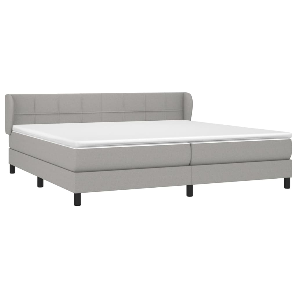 Giroletto a Molle con Materasso Grigio Chiaro 200x200cm Tessuto | homemem39