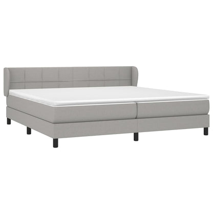 Giroletto a Molle con Materasso Grigio Chiaro 200x200cm Tessuto | homemem39