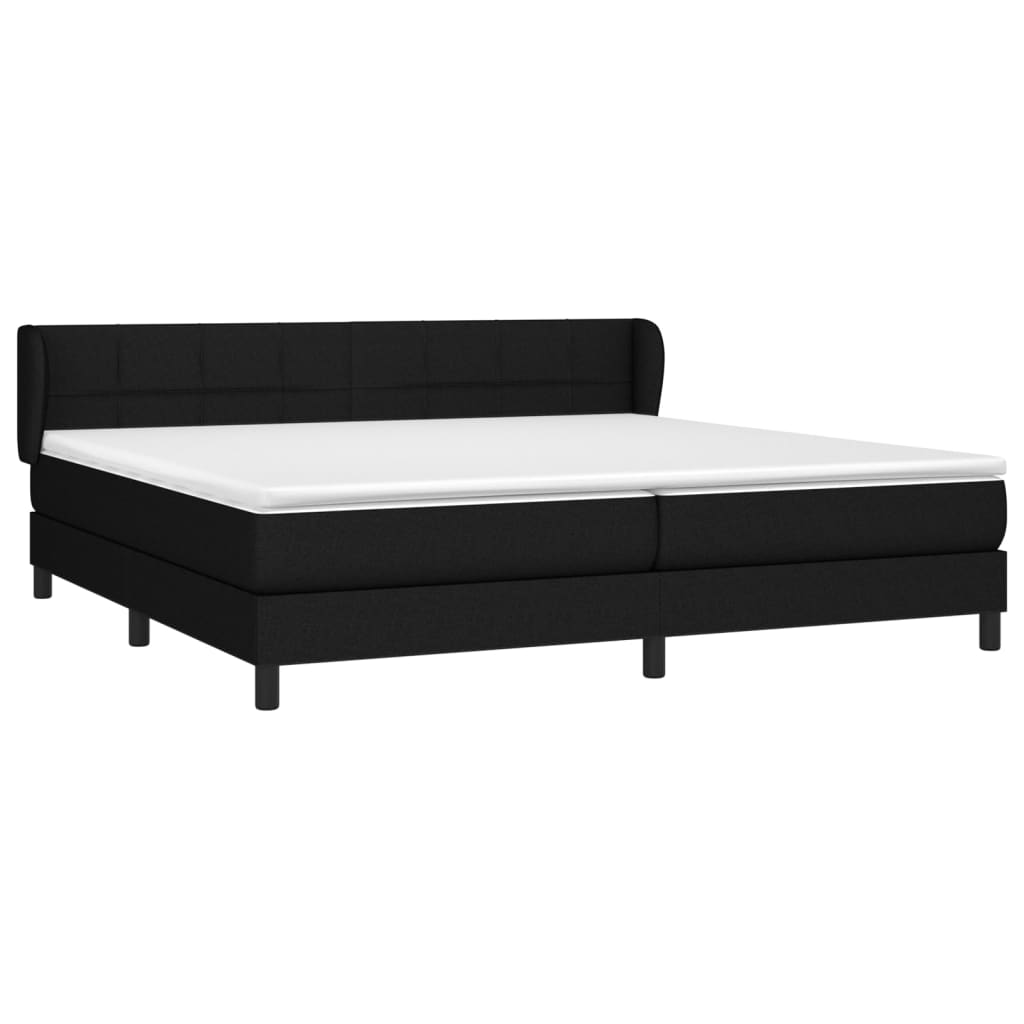 Giroletto a Molle con Materasso Nero 200x200 cm in Tessuto | homemem39