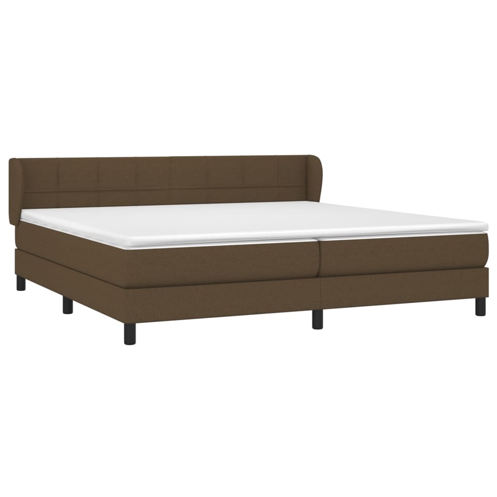 Giroletto a Molle con Materasso Marrone Scuro 200x200cm Tessuto | homemem39