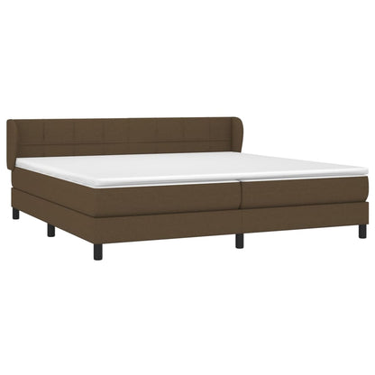 Giroletto a Molle con Materasso Marrone Scuro 200x200cm Tessuto | homemem39