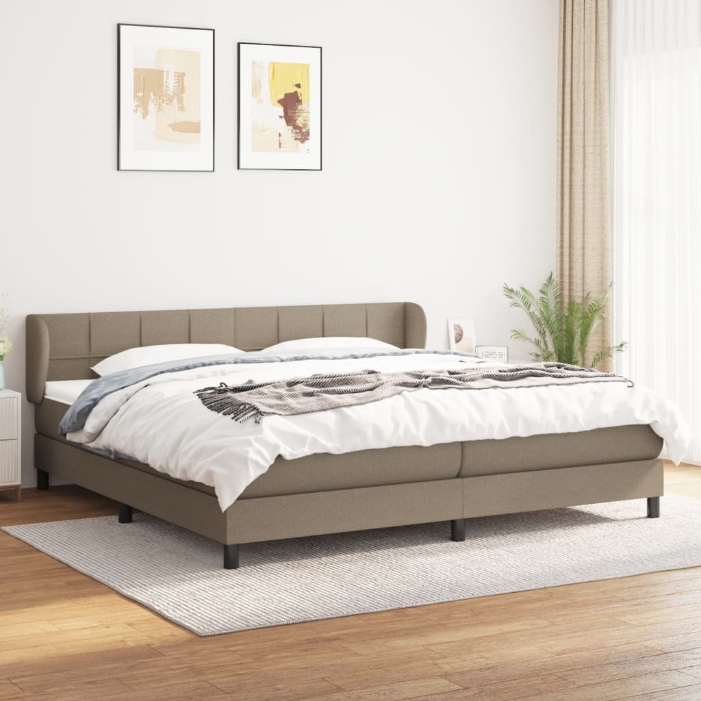 Giroletto a Molle con Materasso Tortora 200x200 cm in Tessuto | homemem39