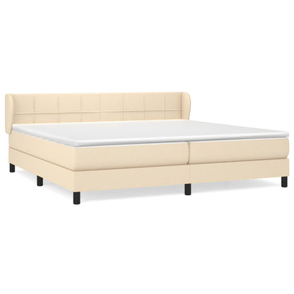 Giroletto a Molle con Materasso Crema 200x200 cm in Tessuto | homemem39