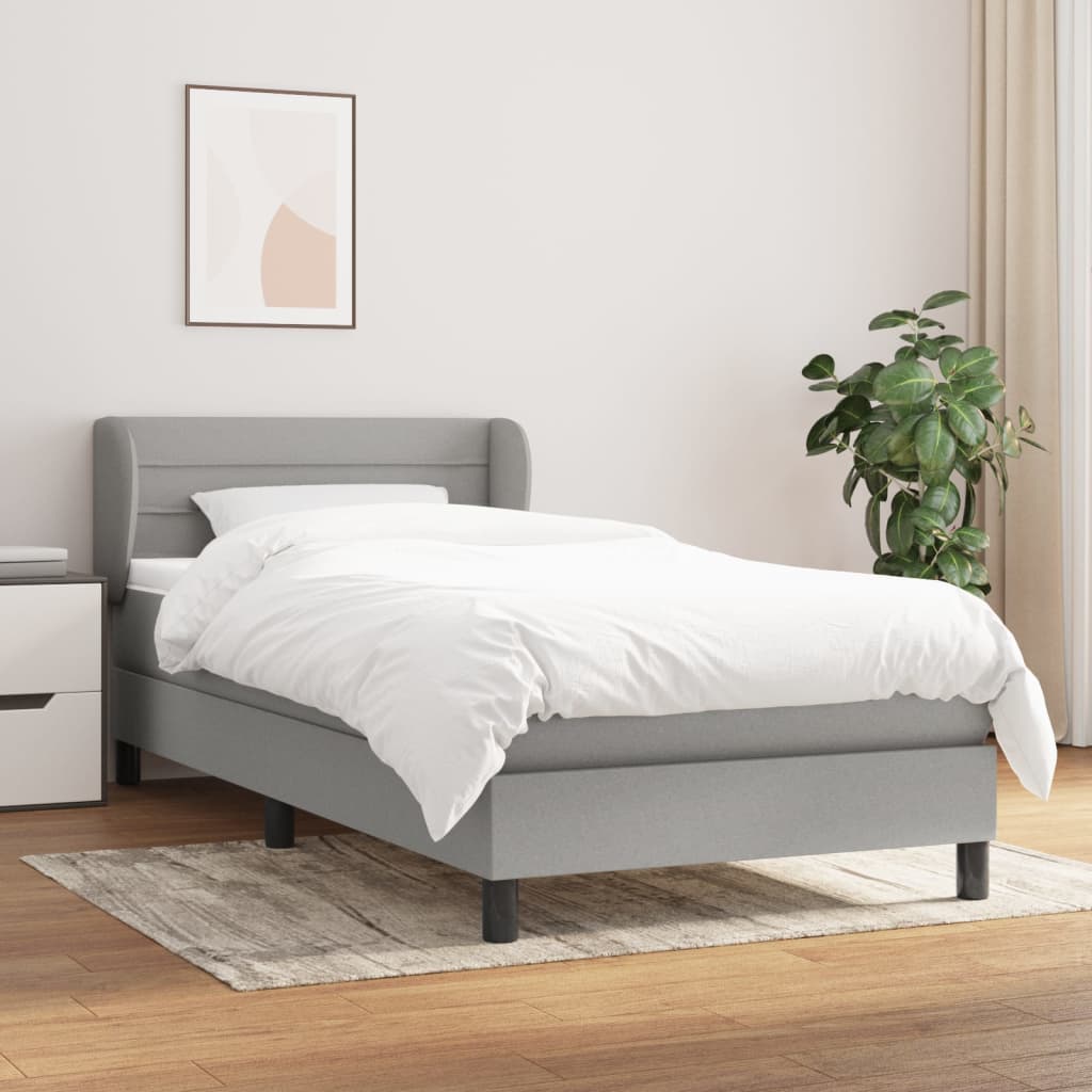 Giroletto a Molle con Materasso Grigio Chiaro 90x190 cm Tessuto | homemem39