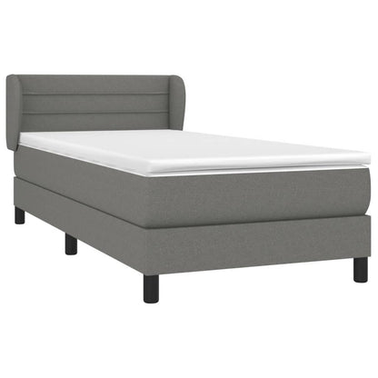 Giroletto a Molle con Materasso Grigio Scuro 90x200 cm Tessuto | homemem39