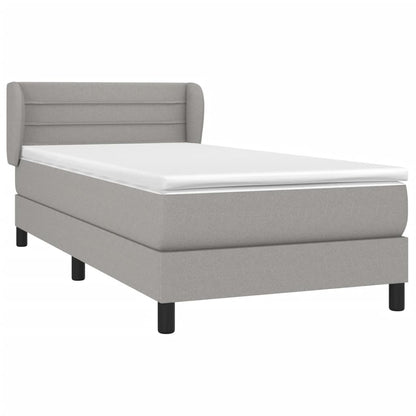 Giroletto a Molle con Materasso Grigio Chiaro100x200 cm Tessuto | homemem39