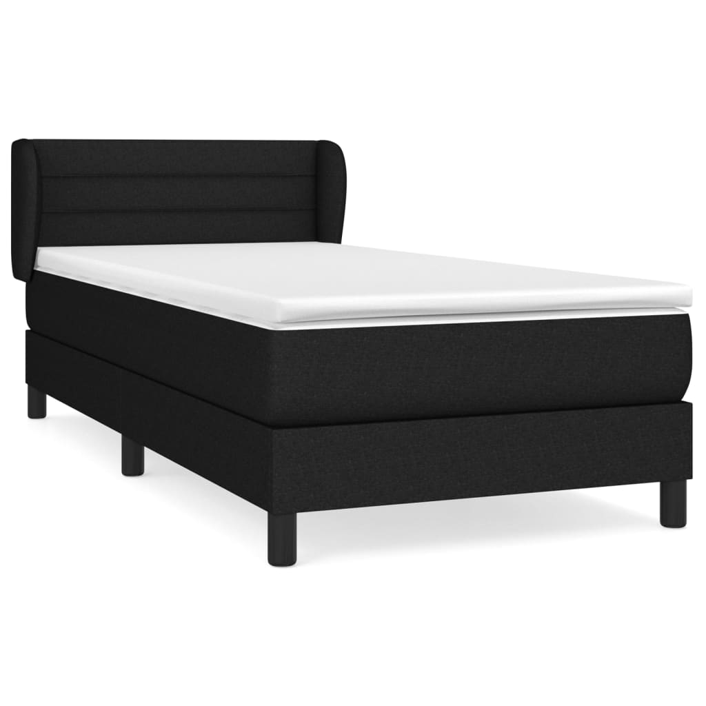 Giroletto a Molle con Materasso Nero 100x200 cm in Tessuto | homemem39