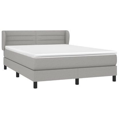 Giroletto a Molle con Materasso Grigio Chiaro 140x190cm Tessuto | homemem39