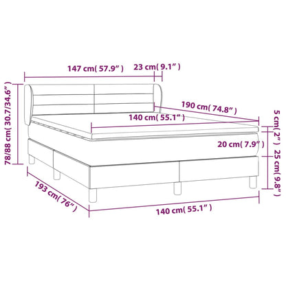 Giroletto a Molle con Materasso Tortora 140x190 cm in Tessuto | homemem39