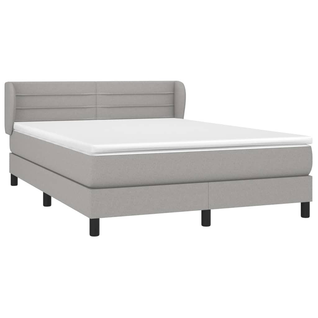 Giroletto a Molle con Materasso Grigio Chiaro 140x200cm Tessuto | homemem39