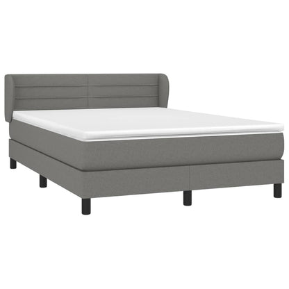 Giroletto a Molle con Materasso Grigio Scuro 140x200cm Tessuto | homemem39