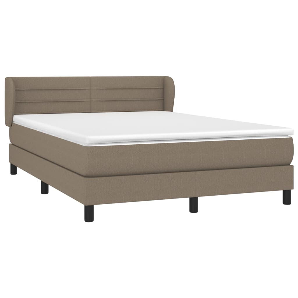 Giroletto a Molle con Materasso Tortora 140x200 cm in Tessuto | homemem39