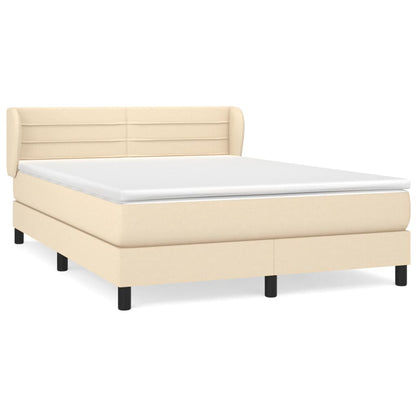 Giroletto a Molle con Materasso Crema 140x200 cm in Tessuto | homemem39