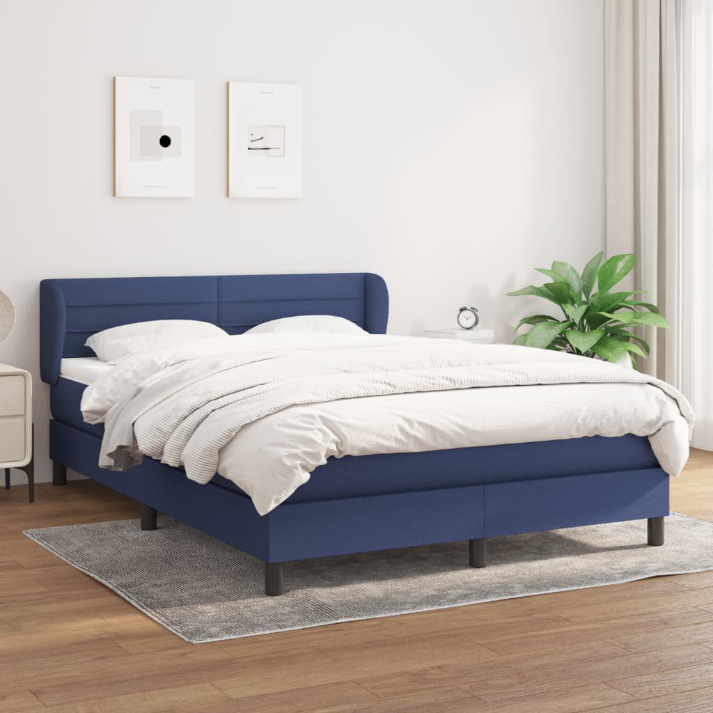 Giroletto a Molle con Materasso Blu 140x200 cm in Tessuto | homemem39