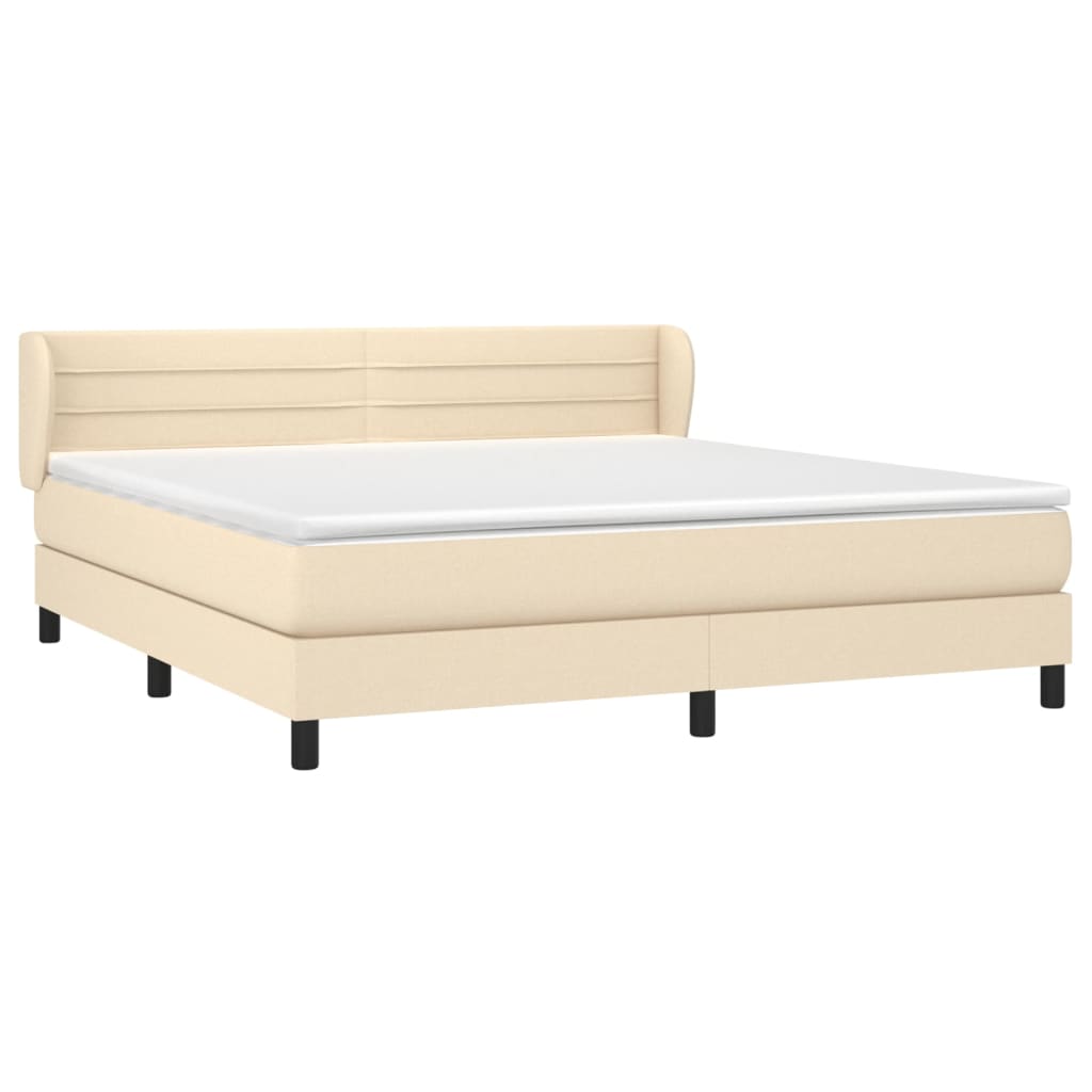 Giroletto a Molle con Materasso Crema 180x200 cm in Tessuto | homemem39