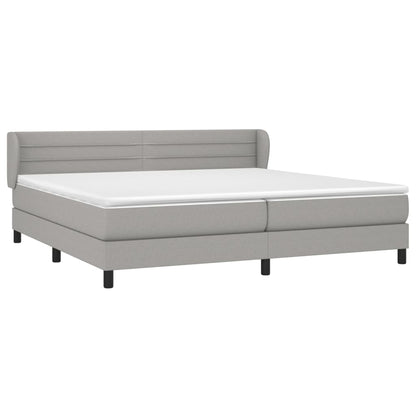 Giroletto a Molle con Materasso Grigio Chiaro 200x200cm Tessuto | homemem39