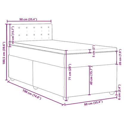 Giroletto a Molle con Materasso Marrone Scuro 80x200 cm Tessuto