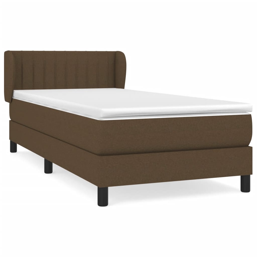 Giroletto a Molle con Materasso Marrone Scuro 90x190cm Tessuto | homemem39