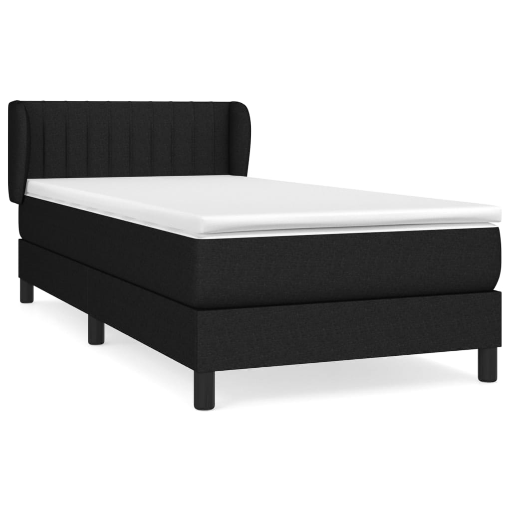 Giroletto a Molle con Materasso Nero 100x200 cm in Tessuto | homemem39