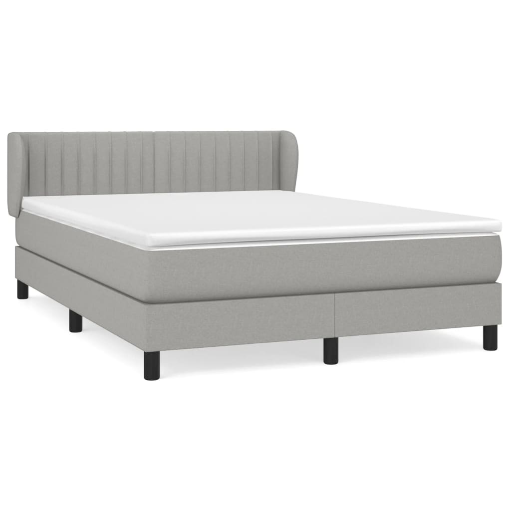Giroletto a Molle con Materasso Grigio Chiaro 140x190cm Tessuto | homemem39