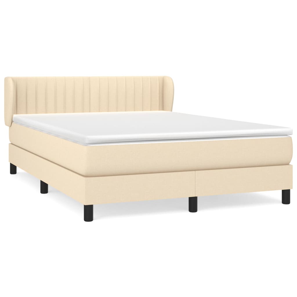 Giroletto a Molle con Materasso Crema 140x19 cm in Tessuto | homemem39