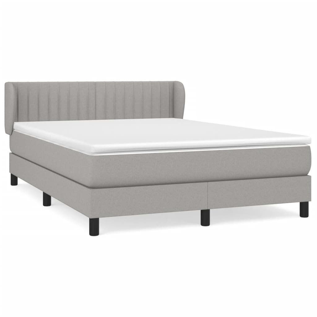 Giroletto a Molle con Materasso Grigio Chiaro 140x200cm Tessuto | homemem39
