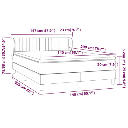 Giroletto a Molle con Materasso Blu 140x200 cm in Tessuto | homemem39
