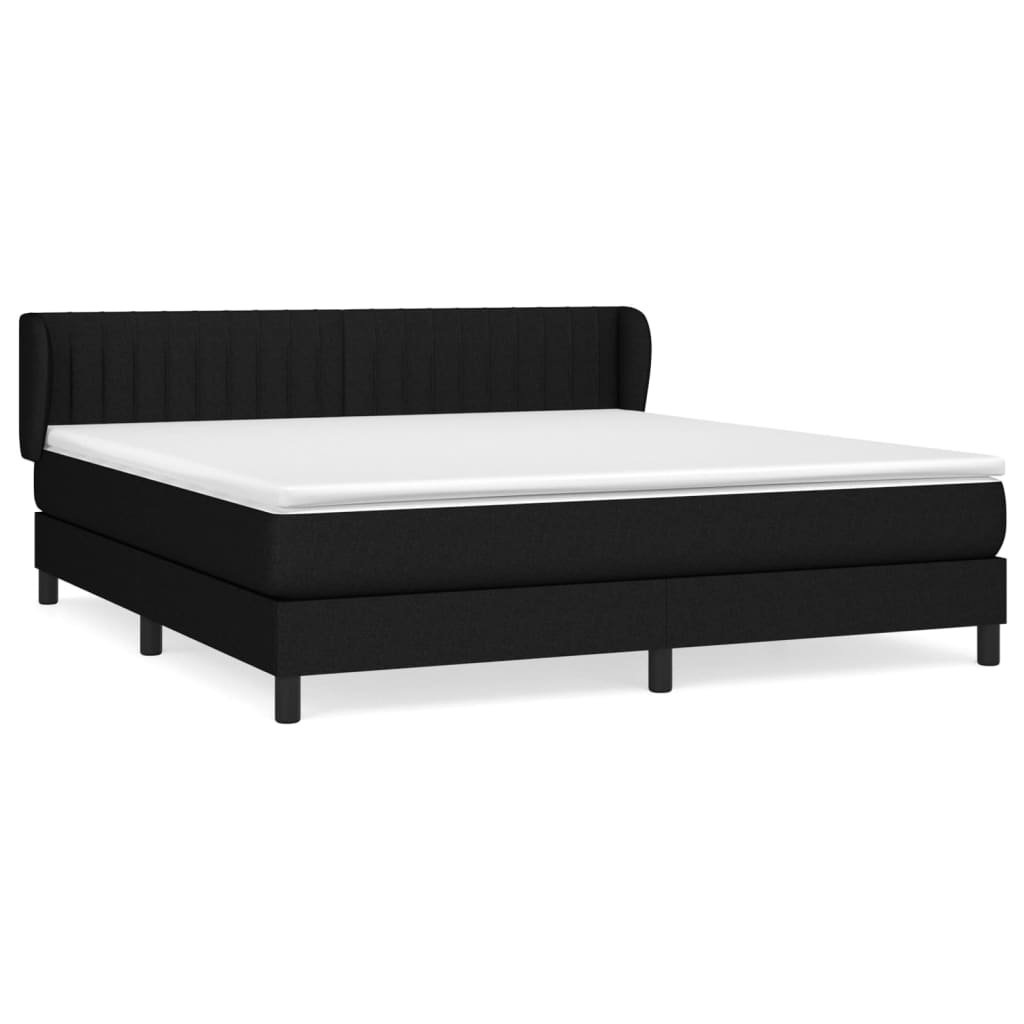 Giroletto a Molle con Materasso Nero 160x200 cm in Tessuto | homemem39