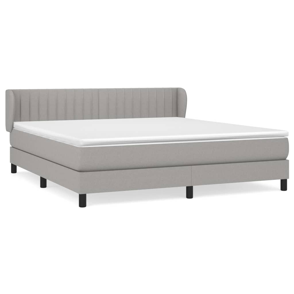 Giroletto a Molle con Materasso Grigio Chiaro180x200 cm Tessuto | homemem39