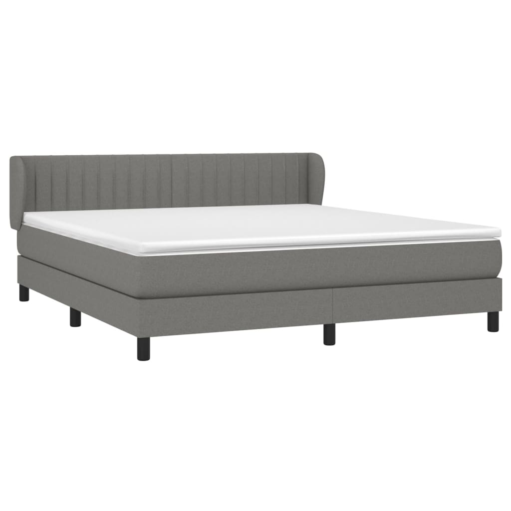 Giroletto a Molle con Materasso Grigio Scuro 180x200 cm Tessuto | homemem39