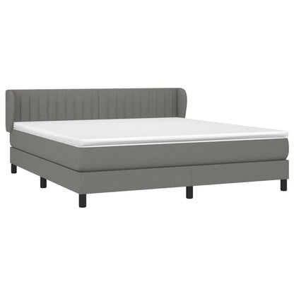 Giroletto a Molle con Materasso Grigio Scuro 180x200 cm Tessuto | homemem39