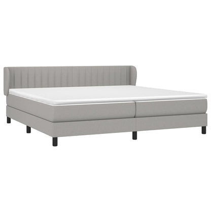 Giroletto a Molle con Materasso Grigio Chiaro 200x200cm Tessuto | homemem39