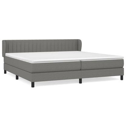 Giroletto a Molle con Materasso Grigio Scuro 200x200 cm Tessuto | homemem39