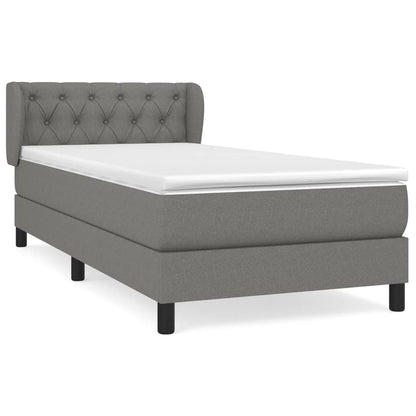 Giroletto a Molle con Materasso Grigio Scuro 80x200 cm Tessuto | homemem39