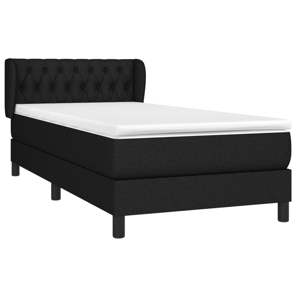 Giroletto a Molle con Materasso Nero 90x190 cm in Tessuto | homemem39