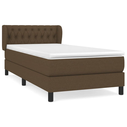 Giroletto a Molle con Materasso Marrone Scuro 90x190cm Tessuto | homemem39