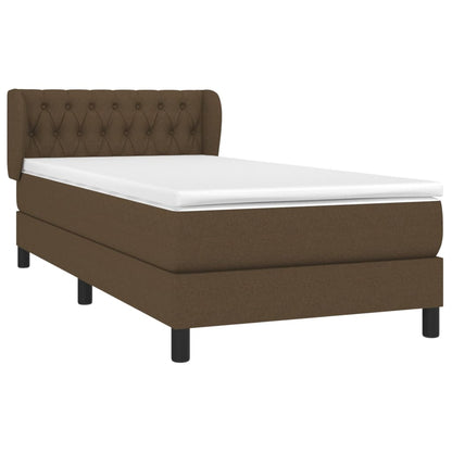 Giroletto a Molle con Materasso Marrone Scuro 90x190cm Tessuto | homemem39