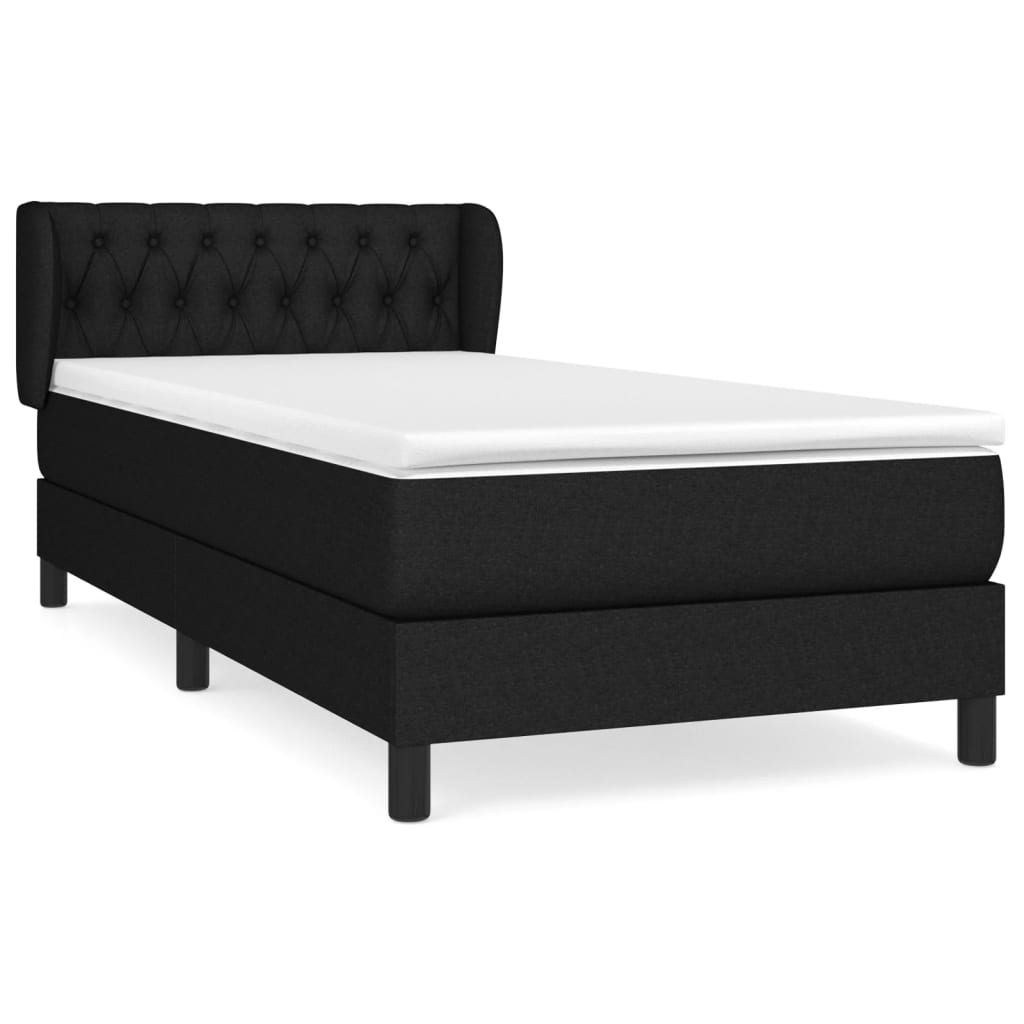Giroletto a Molle con Materasso Nero 90x200 cm in Tessuto | homemem39