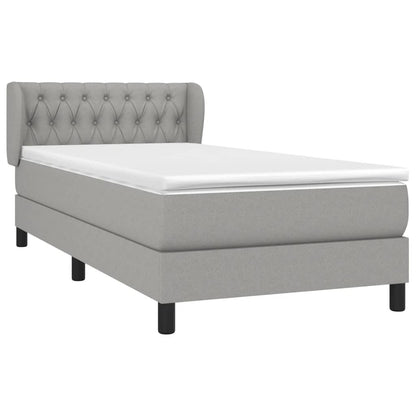 Giroletto a Molle con Materasso Grigio Chiaro100x200 cm Tessuto | homemem39