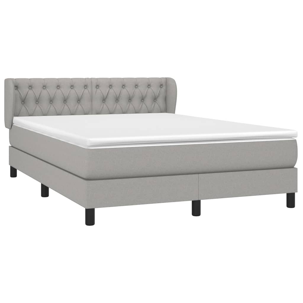 Giroletto a Molle con Materasso Grigio Chiaro 140x190cm Tessuto | homemem39