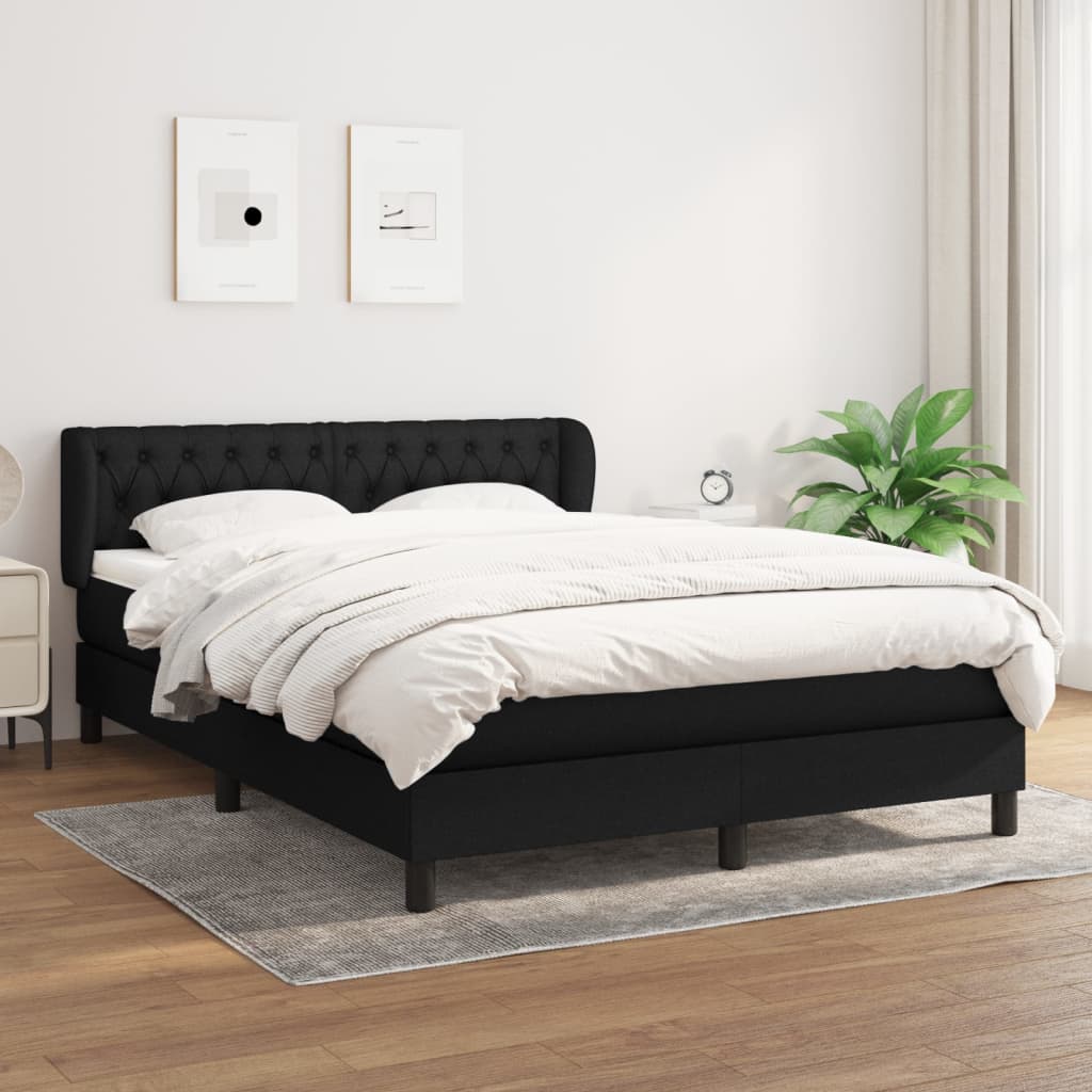 Giroletto a Molle con Materasso Nero 140x190 cm in Tessuto | homemem39