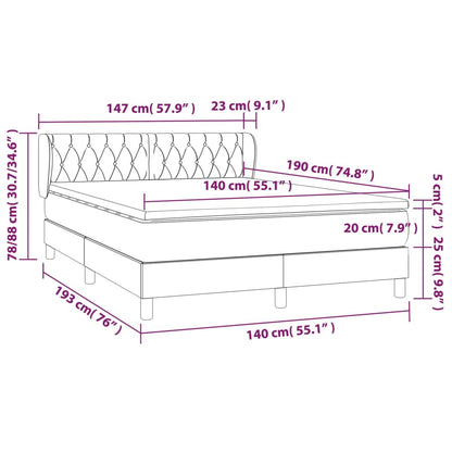 Giroletto a Molle con Materasso Tortora 140x190 cm in Tessuto | homemem39