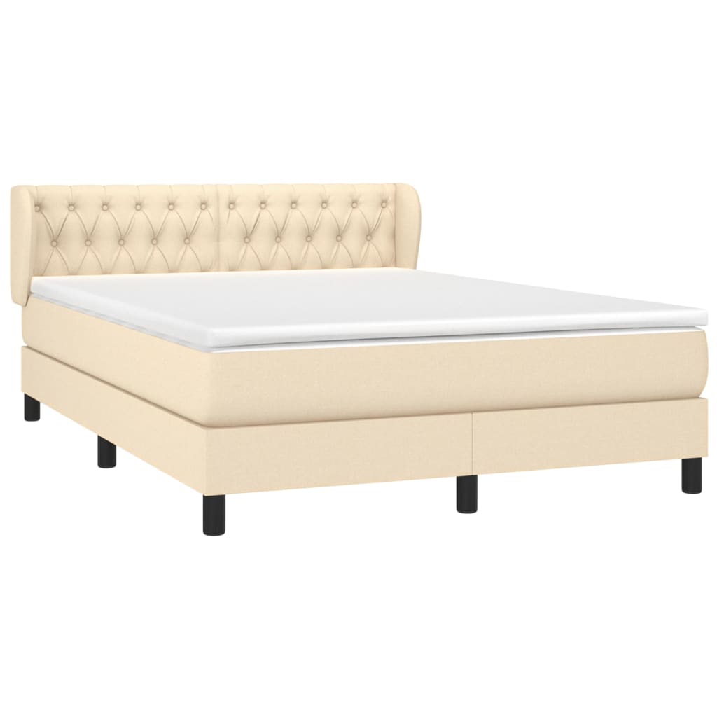 Giroletto a Molle con Materasso Crema 140x200 cm in Tessuto | homemem39