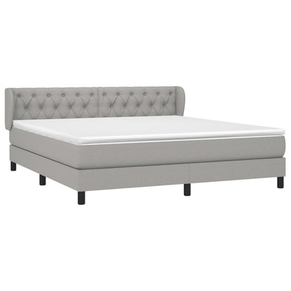 Giroletto a Molle con Materasso Grigio Chiaro160x200 cm Tessuto | homemem39