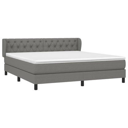 Giroletto a Molle con Materasso Grigio Scuro 160x200 cm Tessuto | homemem39