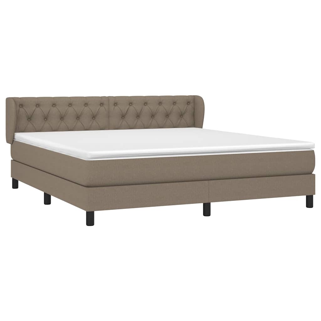 Giroletto a Molle con Materasso Tortora 160x200 cm in Tessuto