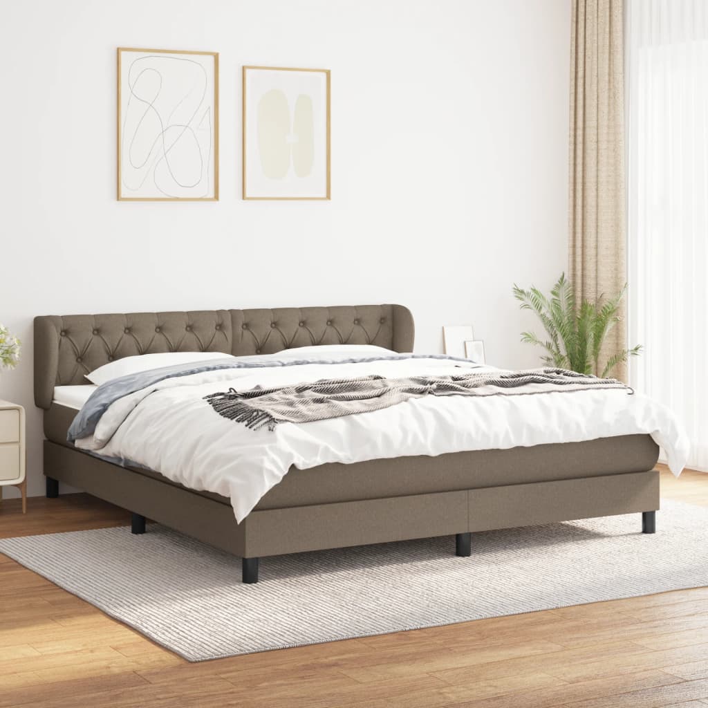 Giroletto a Molle con Materasso Tortora 160x200 cm in Tessuto | homemem39